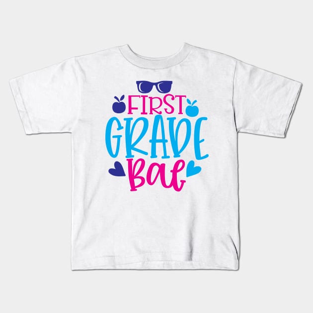 First grade bal Kids T-Shirt by Pixel Poetry